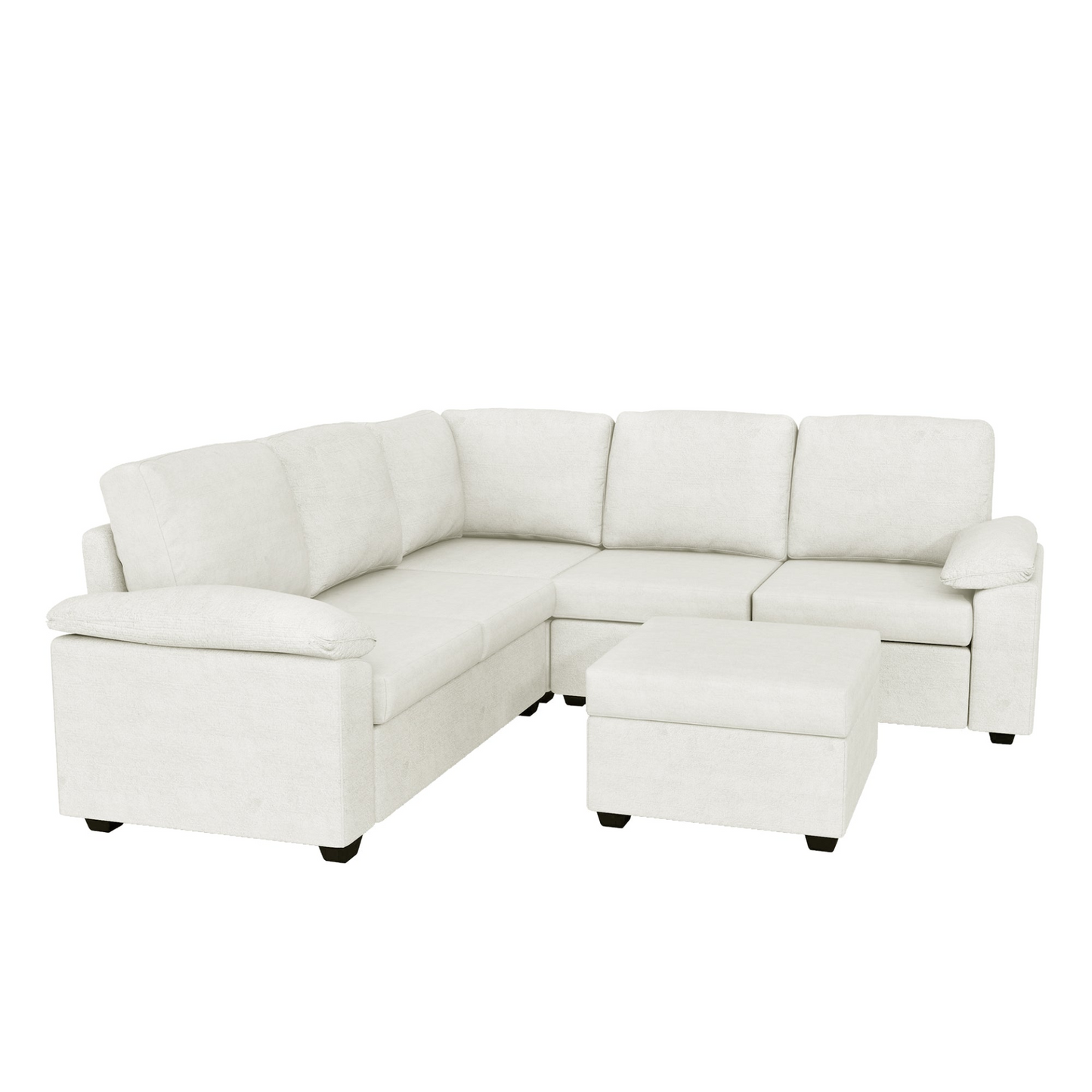 84*84" Modern Velvet Sectional Sofa Set,Large U Shaped Upholstered Corner Couch with Ottoman,Armrest Pillow,6 Seat Indoor Furniture for Living Room,Apartment,Office,2 Colors