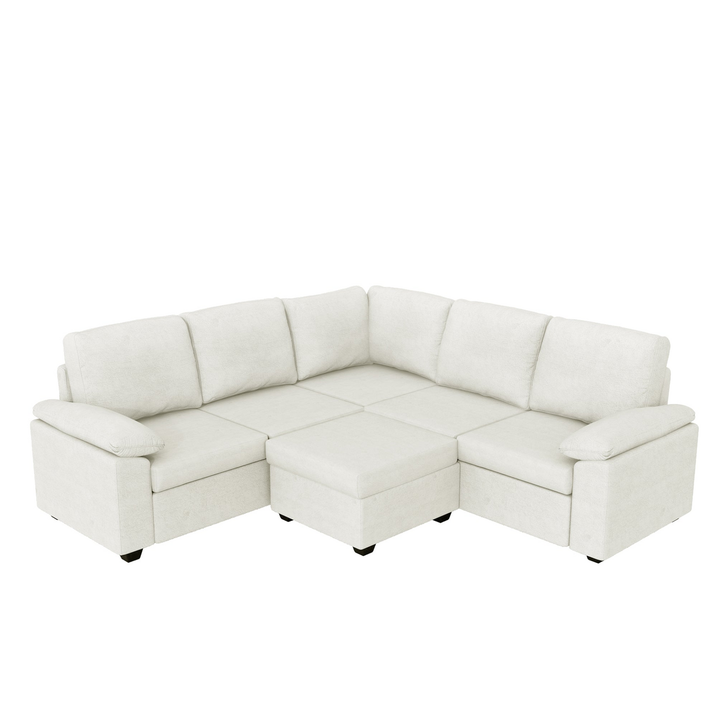 84*84" Modern Velvet Sectional Sofa Set,Large U Shaped Upholstered Corner Couch with Ottoman,Armrest Pillow,6 Seat Indoor Furniture for Living Room,Apartment,Office,2 Colors