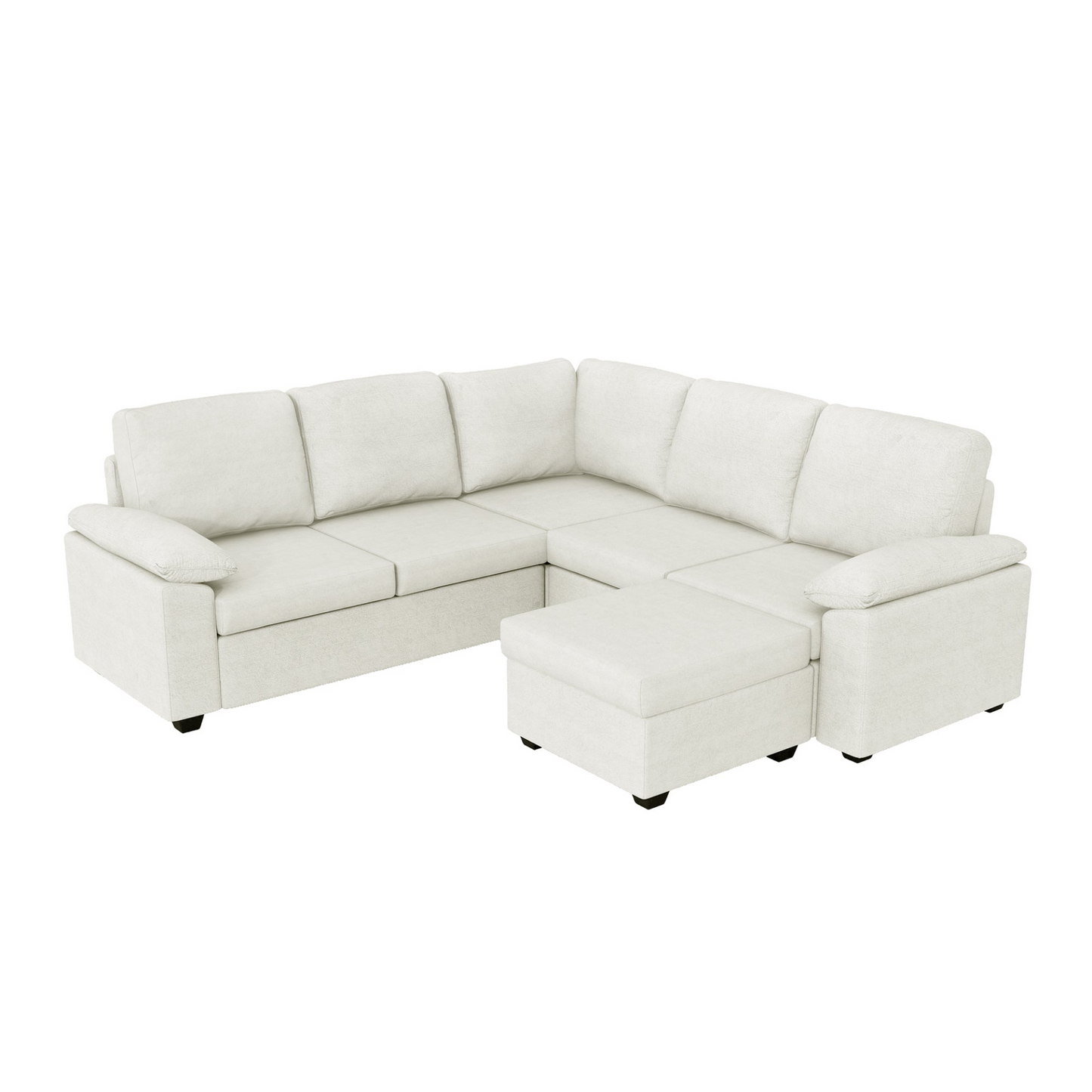 84*84" Modern Velvet Sectional Sofa Set,Large U Shaped Upholstered Corner Couch with Ottoman,Armrest Pillow,6 Seat Indoor Furniture for Living Room,Apartment,Office,2 Colors