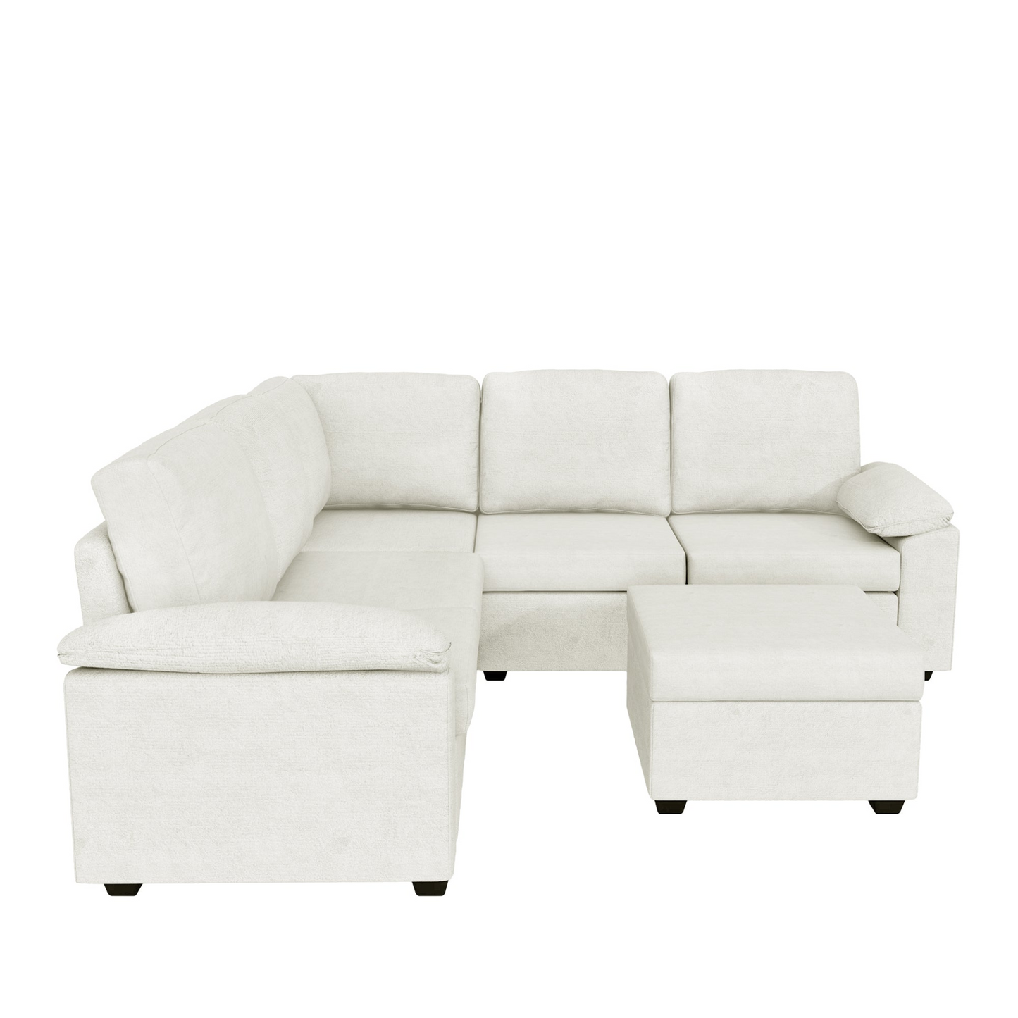 84*84" Modern Velvet Sectional Sofa Set,Large U Shaped Upholstered Corner Couch with Ottoman,Armrest Pillow,6 Seat Indoor Furniture for Living Room,Apartment,Office,2 Colors