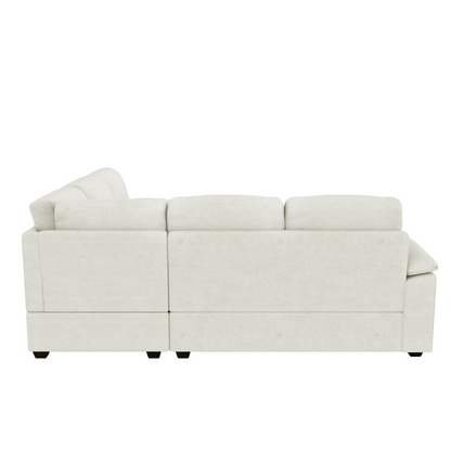 84*84" Modern Velvet Sectional Sofa Set,Large U Shaped Upholstered Corner Couch with Ottoman,Armrest Pillow,6 Seat Indoor Furniture for Living Room,Apartment,Office,2 Colors