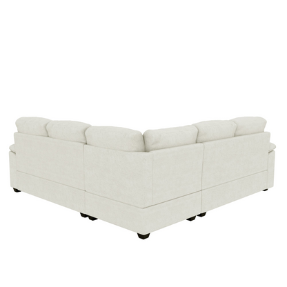 84*84" Modern Velvet Sectional Sofa Set,Large U Shaped Upholstered Corner Couch with Ottoman,Armrest Pillow,6 Seat Indoor Furniture for Living Room,Apartment,Office,2 Colors