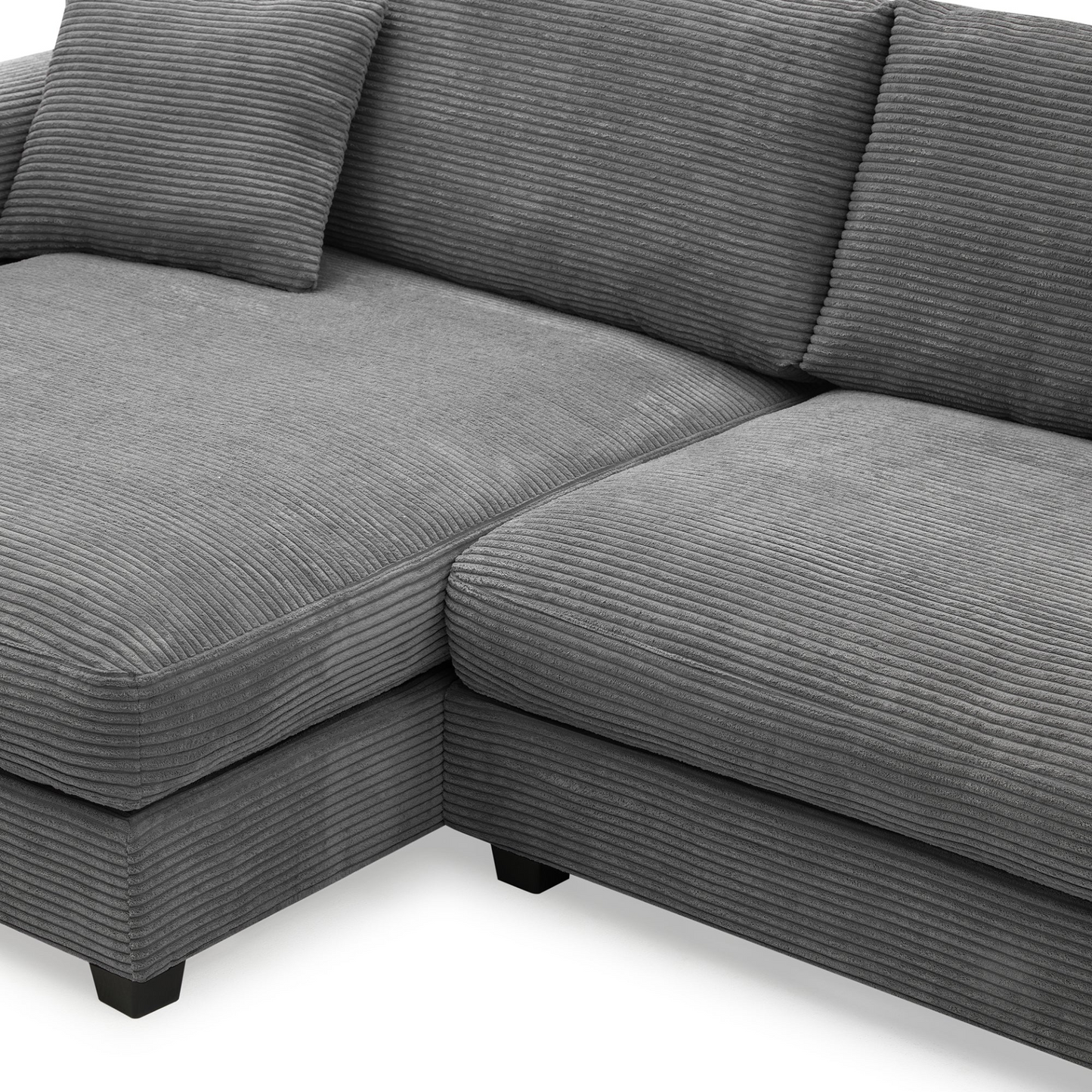 134*54"Oversized Corduroy Sectional Sofa,L Shaped Cloud Couch with USB Charging Port,Cup Holder,Deep Seat Sofa Bed with 50" Chaise,Comfy Indoor Furniture for Living Room,3 Colors