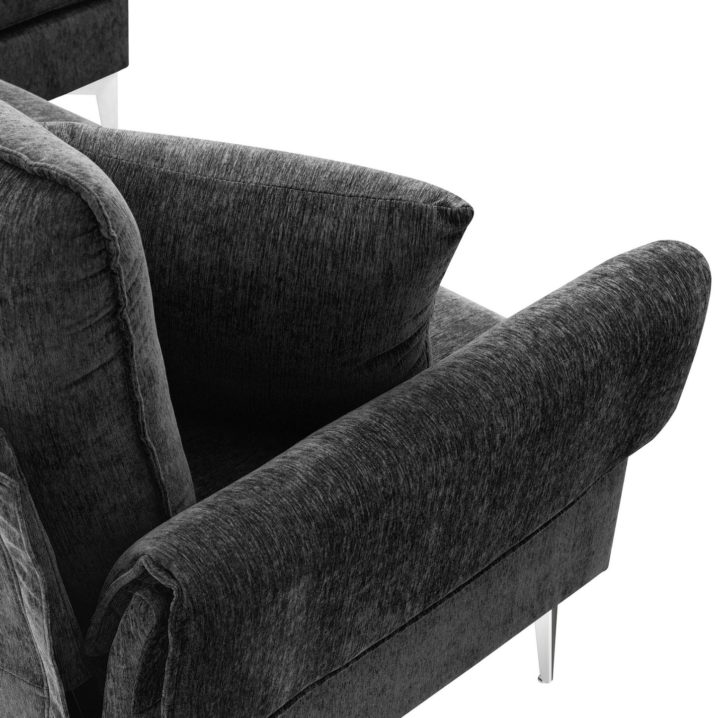 84 "Modern Chenille L-Shaped Sofa with Reversible Lounge,Convertible Sectional Couch Set,4 Seat Indoor Furniture with Reversible Chaise,Fit for Living Room, Apartment(2 Pillows)
