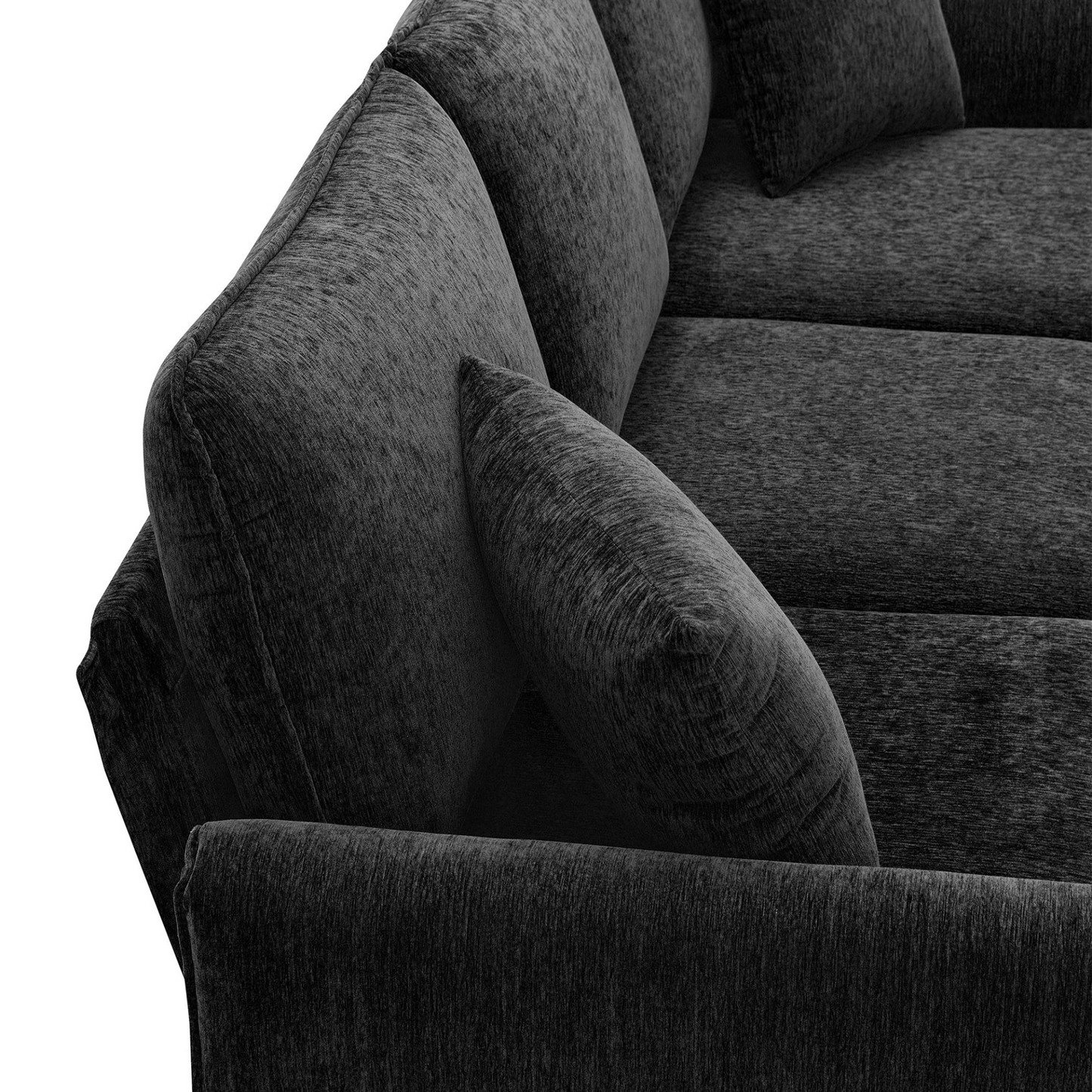 84 "Modern Chenille L-Shaped Sofa with Reversible Lounge,Convertible Sectional Couch Set,4 Seat Indoor Furniture with Reversible Chaise,Fit for Living Room, Apartment(2 Pillows)