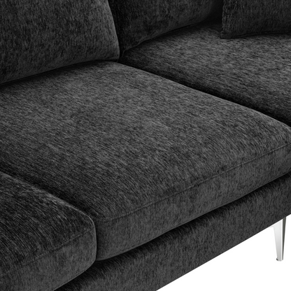 84 "Modern Chenille L-Shaped Sofa with Reversible Lounge,Convertible Sectional Couch Set,4 Seat Indoor Furniture with Reversible Chaise,Fit for Living Room, Apartment(2 Pillows)