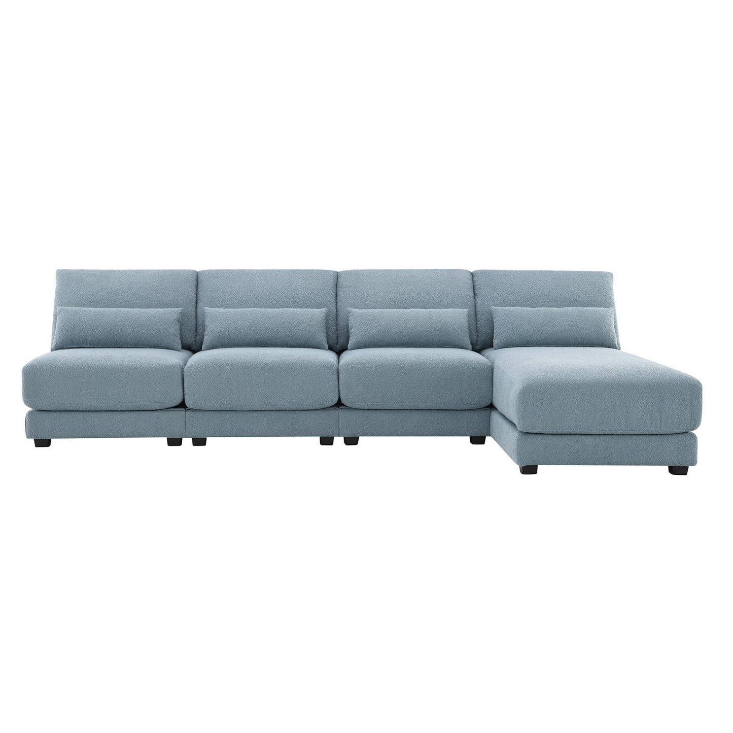120*61" Oversized Deep Seat Sectional Sofa with Reversible Chaise,Loop Yarn Fabric 5-seat Armless Indoor Furniture,Convertible L-shaped Couch for Living Room,Apartment,3 Colors
