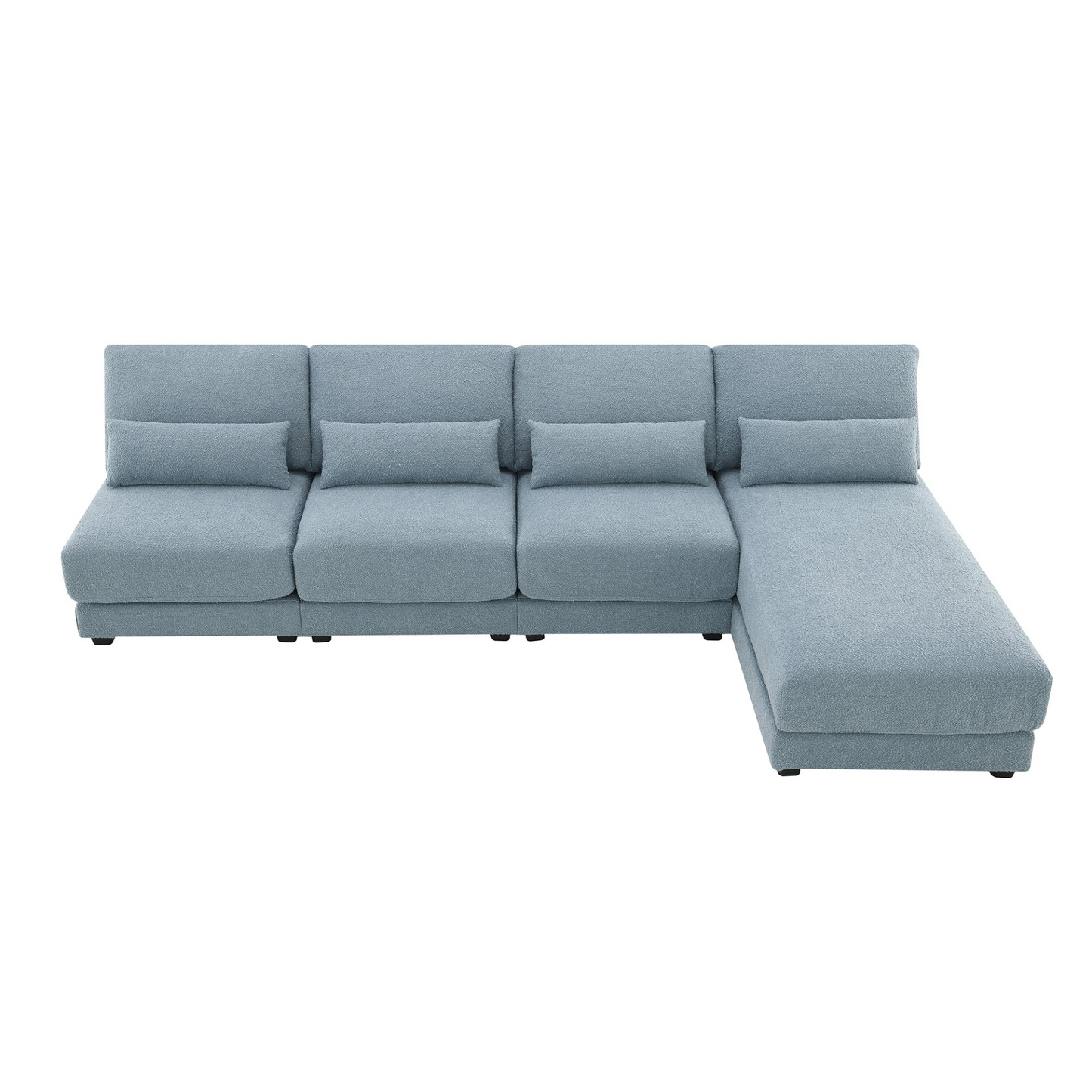 120*61" Oversized Deep Seat Sectional Sofa with Reversible Chaise,Loop Yarn Fabric 5-seat Armless Indoor Furniture,Convertible L-shaped Couch for Living Room,Apartment,3 Colors