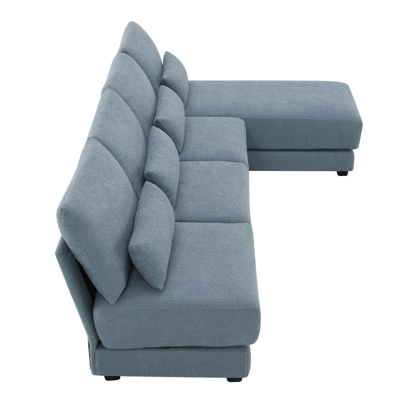 120*61" Oversized Deep Seat Sectional Sofa with Reversible Chaise,Loop Yarn Fabric 5-seat Armless Indoor Furniture,Convertible L-shaped Couch for Living Room,Apartment,3 Colors