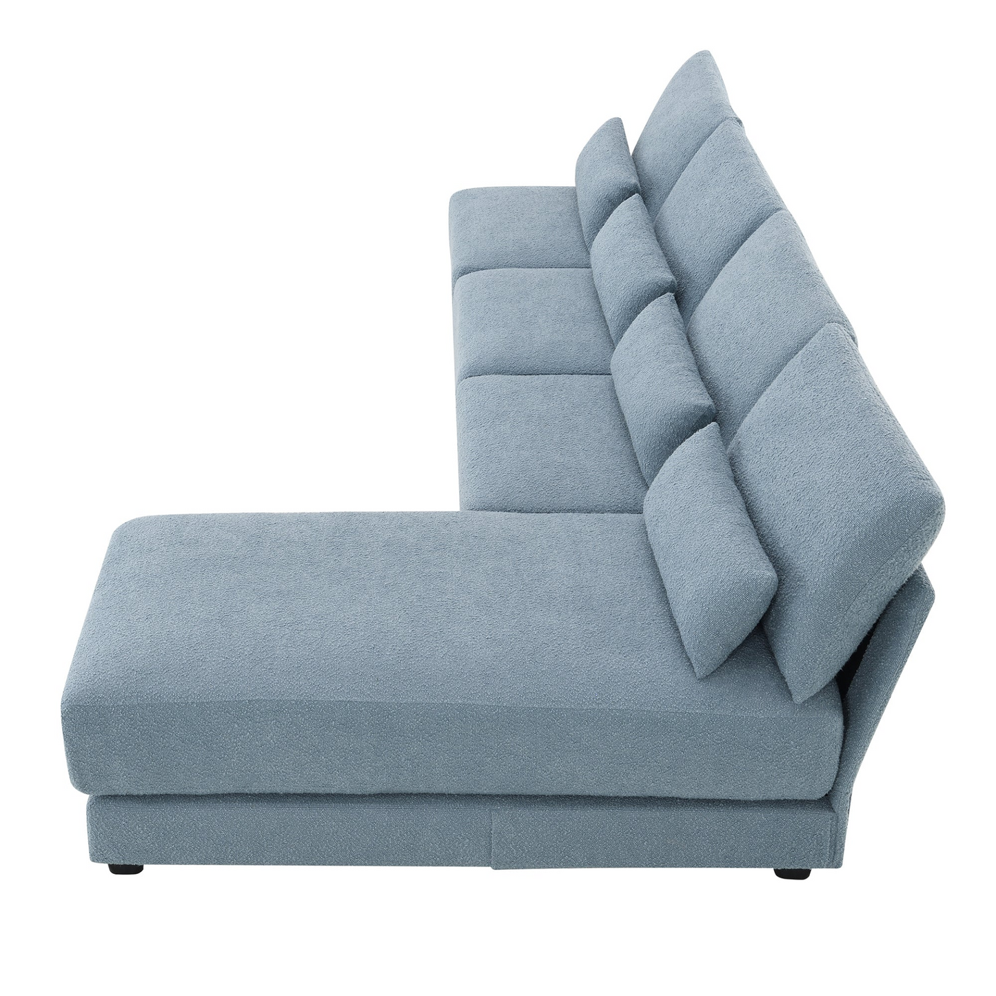 120*61" Oversized Deep Seat Sectional Sofa with Reversible Chaise,Loop Yarn Fabric 5-seat Armless Indoor Furniture,Convertible L-shaped Couch for Living Room,Apartment,3 Colors