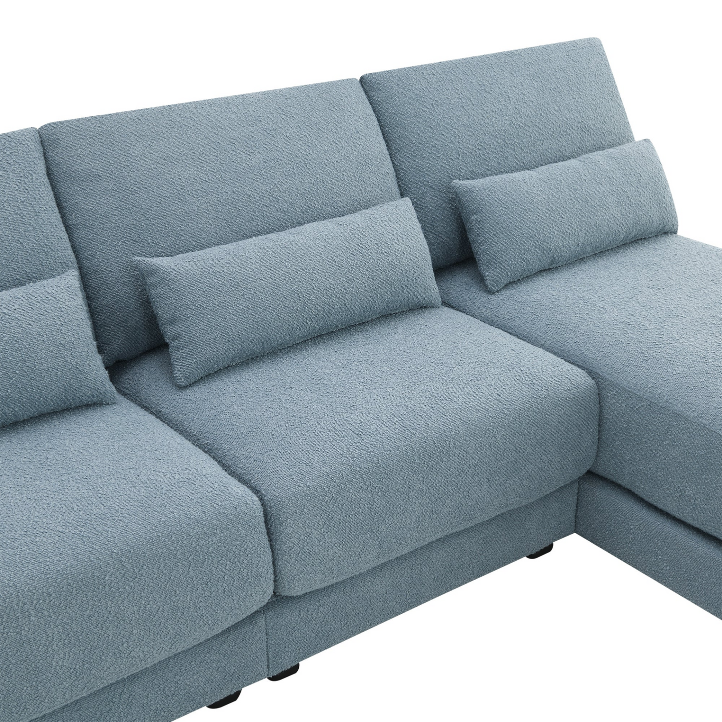 120*61" Oversized Deep Seat Sectional Sofa with Reversible Chaise,Loop Yarn Fabric 5-seat Armless Indoor Furniture,Convertible L-shaped Couch for Living Room,Apartment,3 Colors