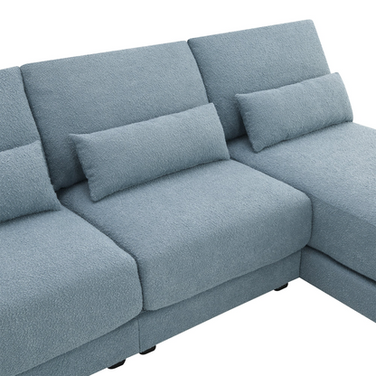 120*61" Oversized Deep Seat Sectional Sofa with Reversible Chaise,Loop Yarn Fabric 5-seat Armless Indoor Furniture,Convertible L-shaped Couch for Living Room,Apartment,3 Colors