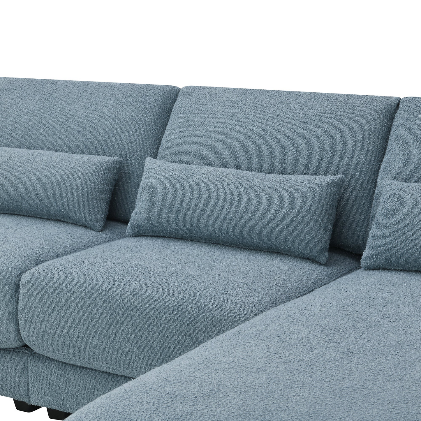 120*61" Oversized Deep Seat Sectional Sofa with Reversible Chaise,Loop Yarn Fabric 5-seat Armless Indoor Furniture,Convertible L-shaped Couch for Living Room,Apartment,3 Colors