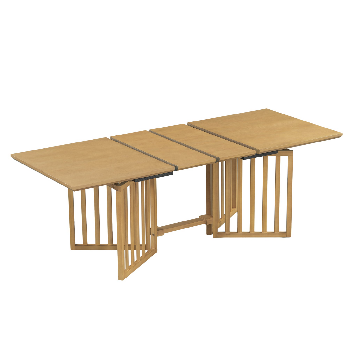 Farmhouse 9-Piece 83.9inch Extendable Dining Table Set with 2 12-inch Removable Leaves and 8 Upholstered Dining Chairs, Natural