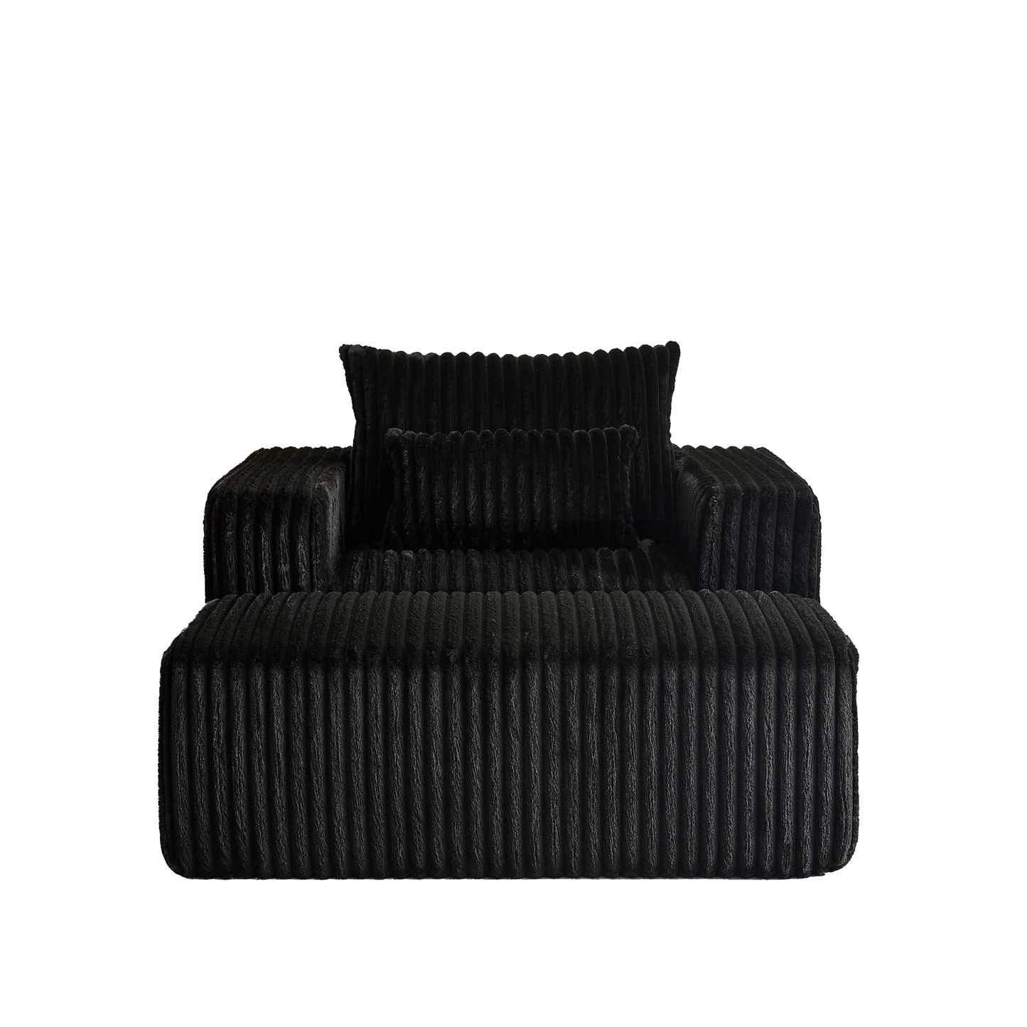 62.5-Inch Corduroy Sponge Sofa Lounge Chair with Removable footrest,No Assembly Required,Fluffy Modern Sleeper Chair for Indoor Living Room Bedroom