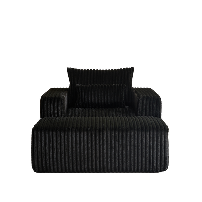 62.5-Inch Corduroy Sponge Sofa Lounge Chair with Removable footrest,No Assembly Required,Fluffy Modern Sleeper Chair for Indoor Living Room Bedroom