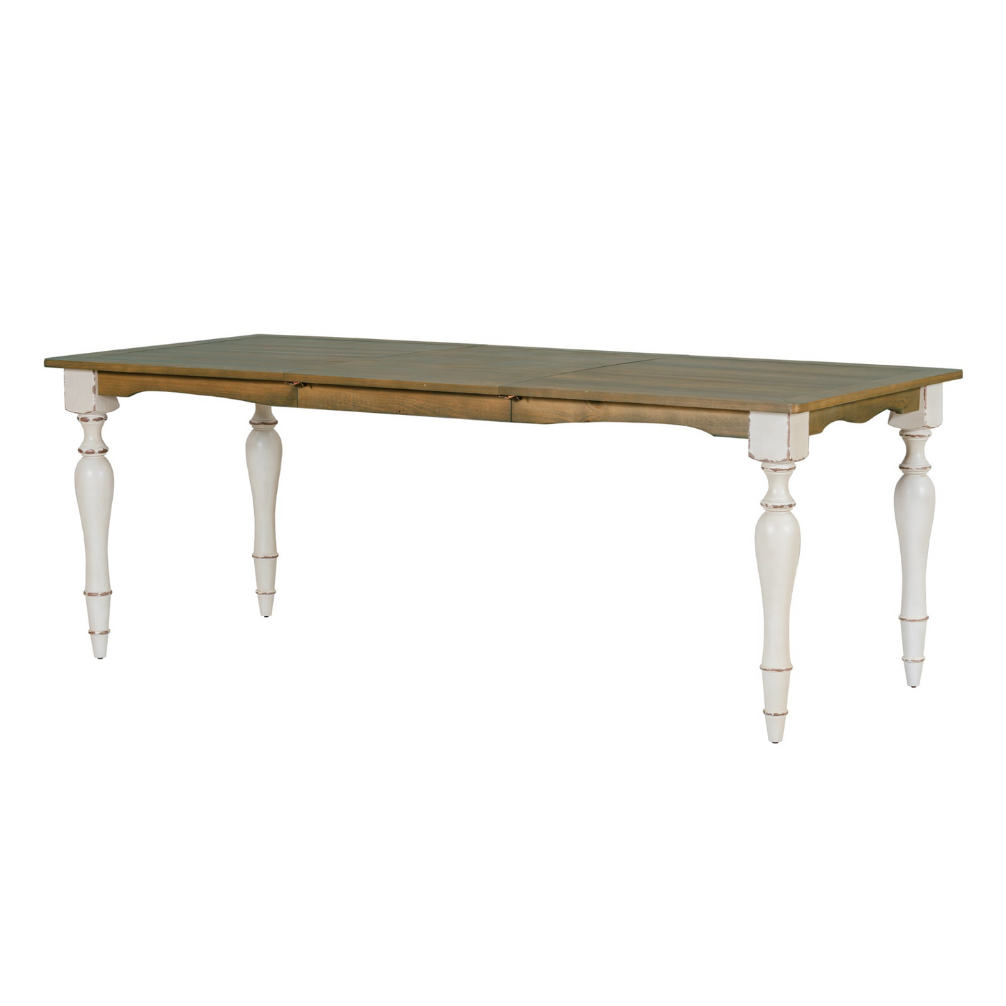 Vintage Traditional 6-Piece 82.7inch Extendable Dining Table Set with 23.6inch Removable Leaf, 50.4inch Upholstered Dining Bench and 4 Chairs for 6, Brown+Cream