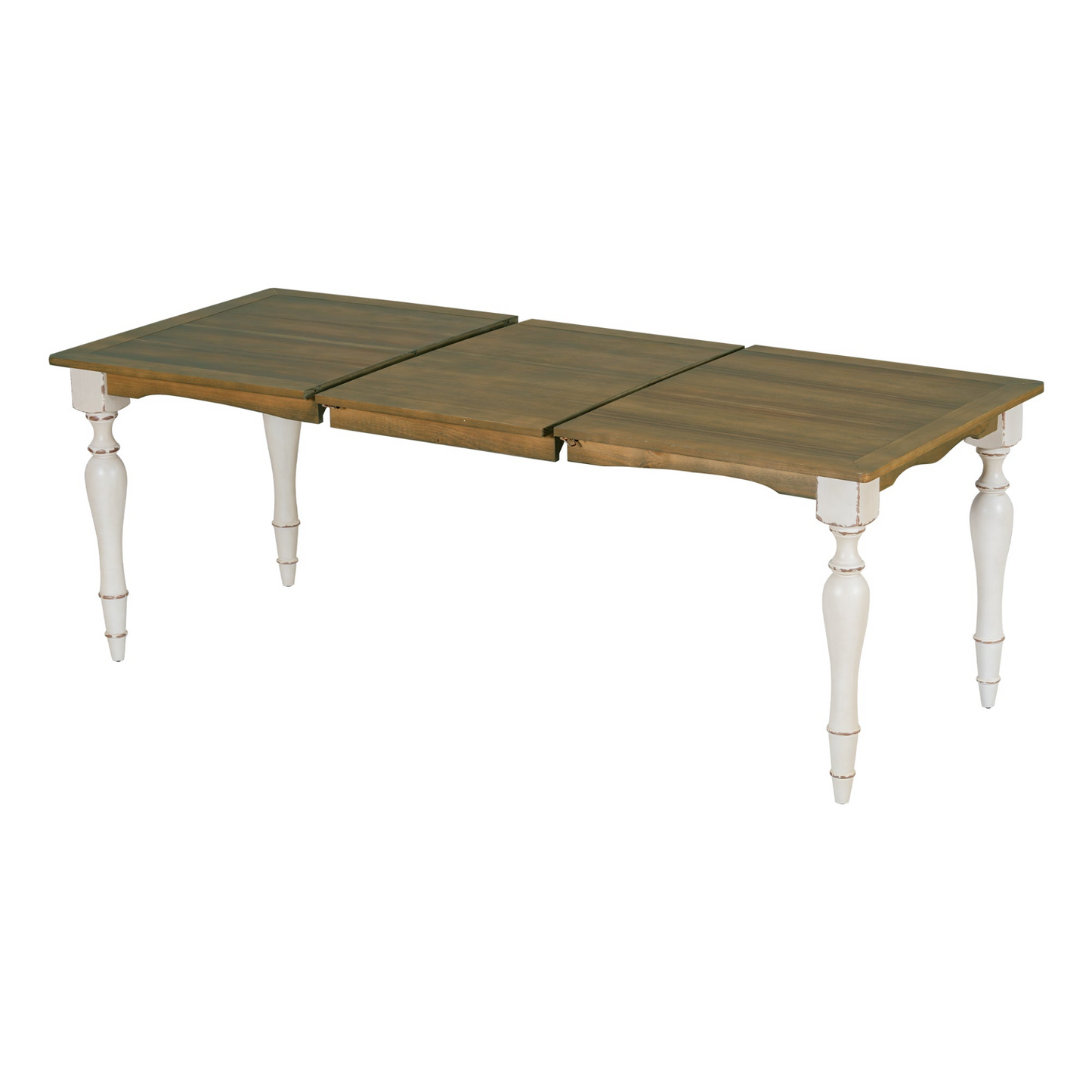 Vintage Traditional 6-Piece 82.7inch Extendable Dining Table Set with 23.6inch Removable Leaf, 50.4inch Upholstered Dining Bench and 4 Chairs for 6, Brown+Cream