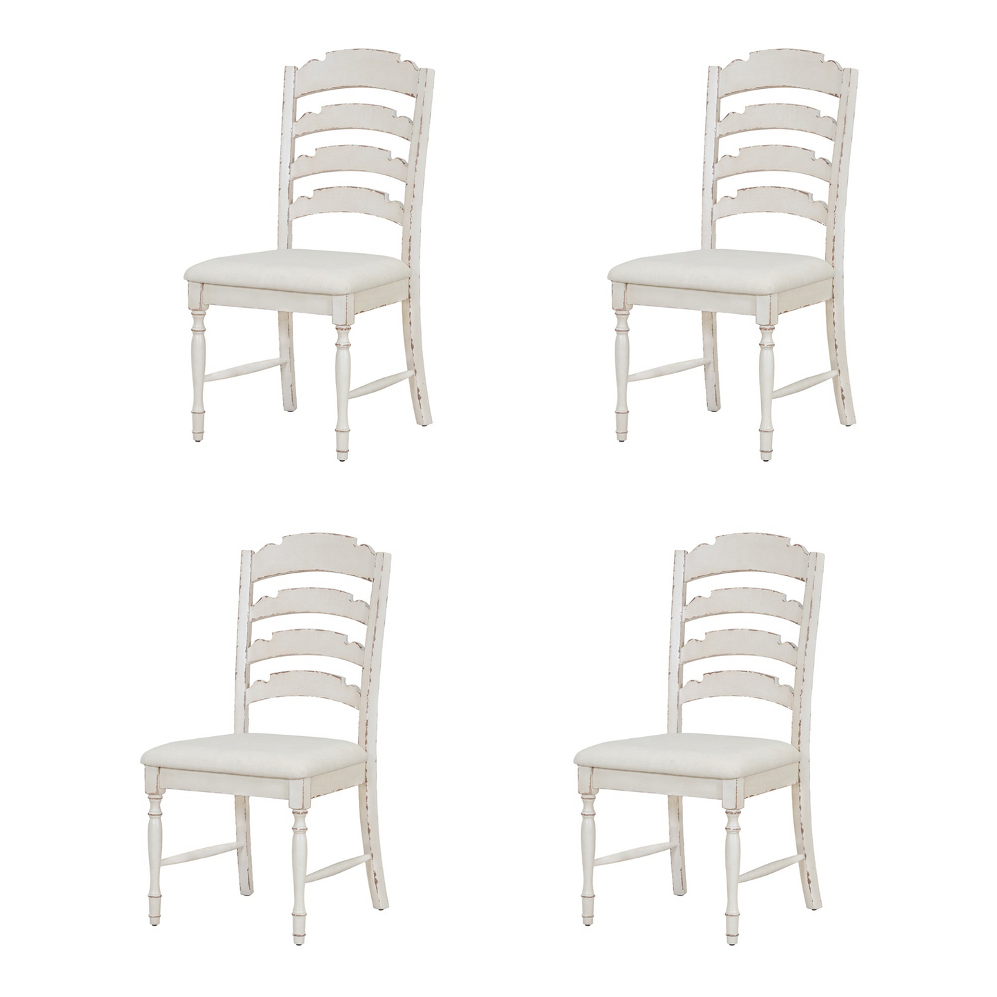Vintage Traditional 6-Piece 82.7inch Extendable Dining Table Set with 23.6inch Removable Leaf, 50.4inch Upholstered Dining Bench and 4 Chairs for 6, Brown+Cream