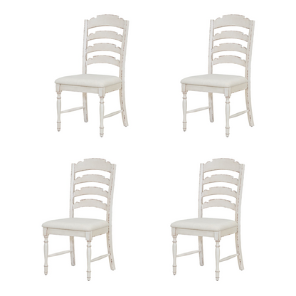Vintage Traditional 6-Piece 82.7inch Extendable Dining Table Set with 23.6inch Removable Leaf, 50.4inch Upholstered Dining Bench and 4 Chairs for 6, Brown+Cream