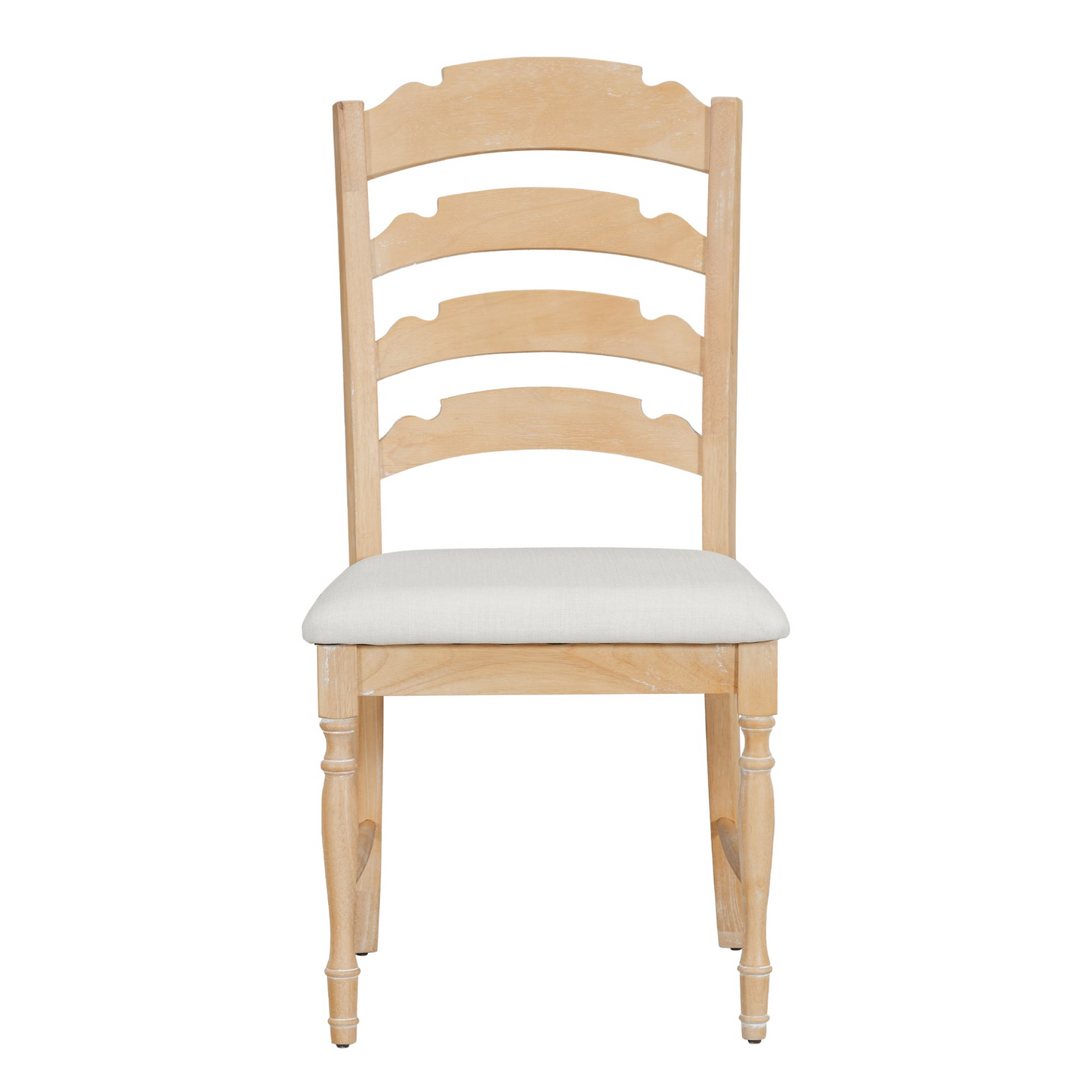 Vintage Traditional 4-Piece Upholstered Dining Chairs, Serrated Dining Backs, Natural