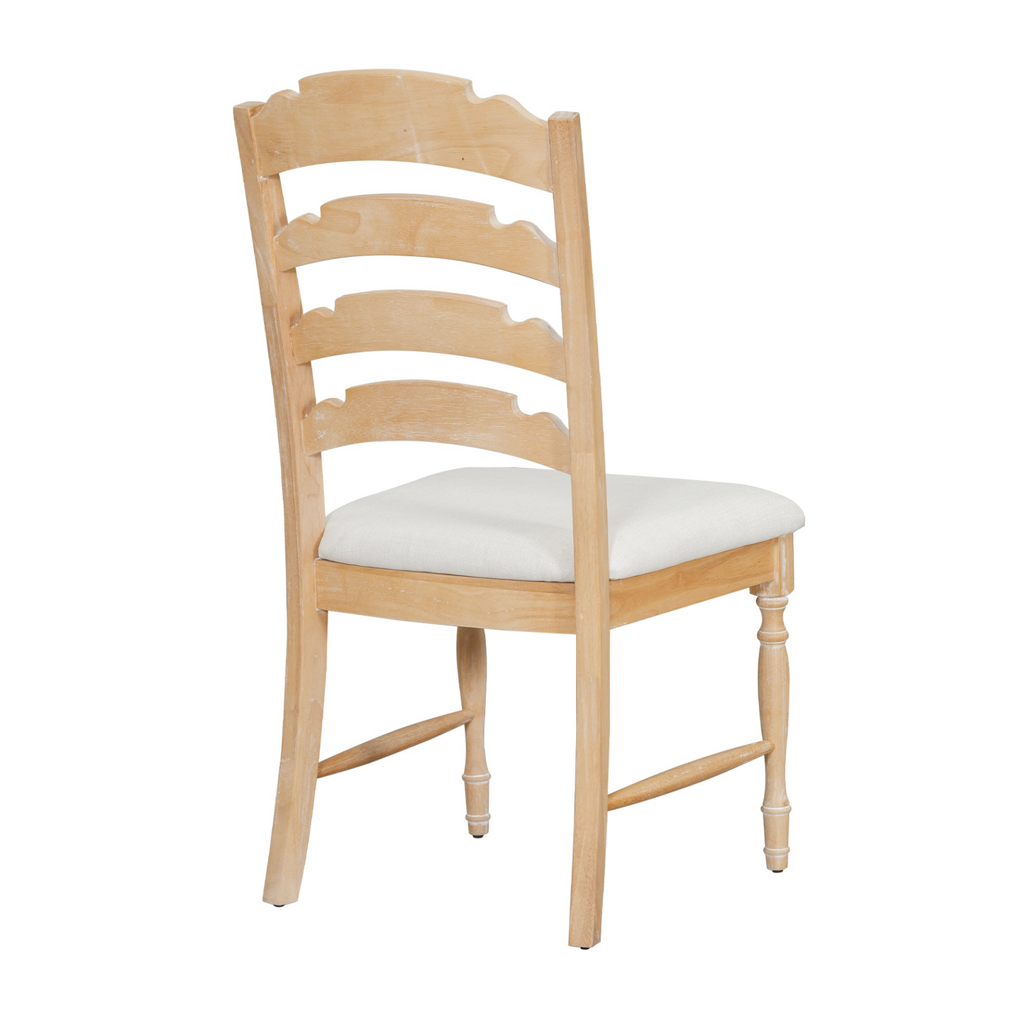 Vintage Traditional 4-Piece Upholstered Dining Chairs, Serrated Dining Backs, Natural