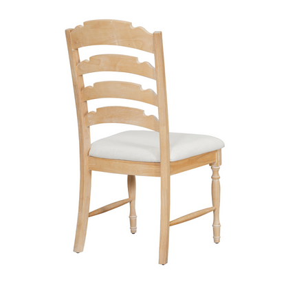 Vintage Traditional 4-Piece Upholstered Dining Chairs, Serrated Dining Backs, Natural