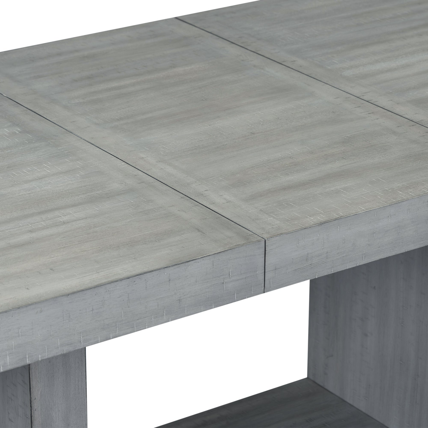 Contemporary 6-Piece 78inch Extendable Pedestal Dining Table Set with 18inch Removable Leaf and Dining Bench, 4 Upholstered Dining Chairs, Gray