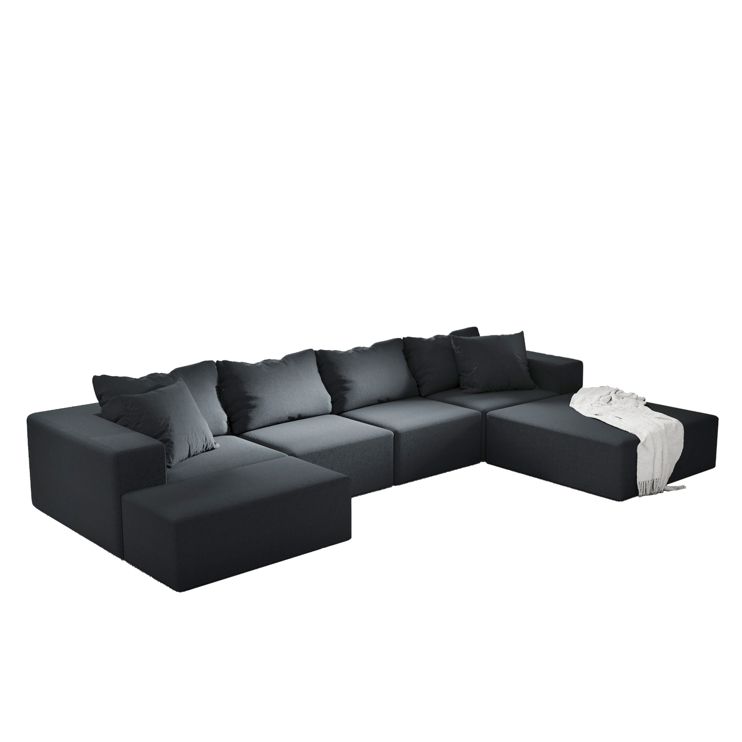 Modern Upholstered Sectional Sofa Couch Set,Modular 132" L Shaped Sectional Living Room Sofa Set With 6 Pillows,Free Combination Sofa Couch for Living Room,Bedroom