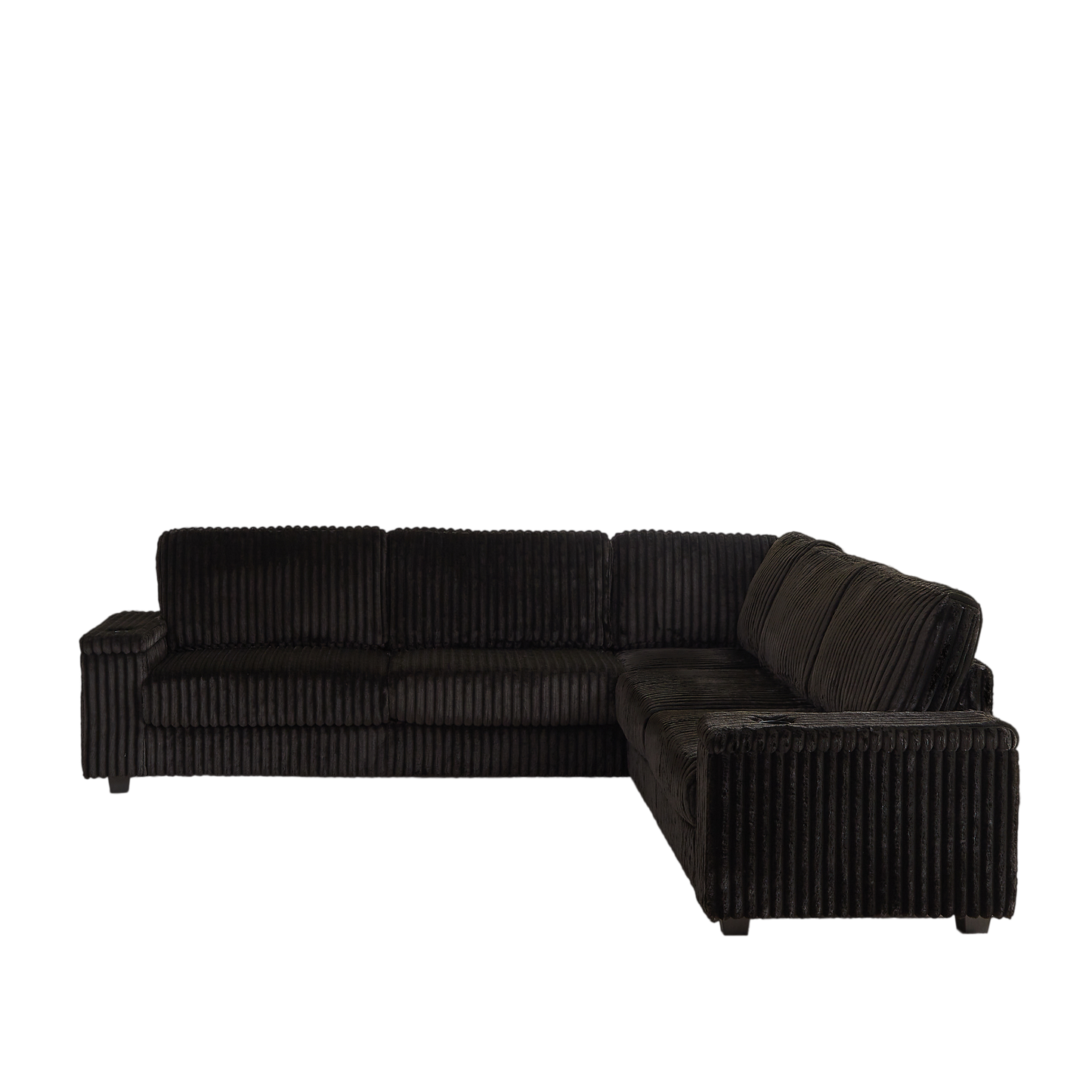 110-Inch Oversized Corduroy Corner Sofa,L Shaped Corner Couch with two storage spaces,USB port & T-pyce port and Cup-holder , Deep Seat Comfy Upholstered Couches for Living Room(Not freely combinable)