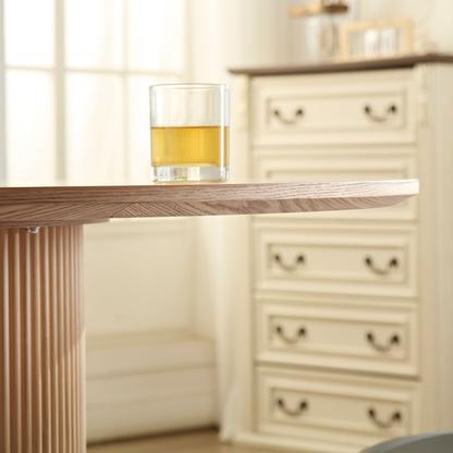 47,24 inch MDF Dining Table for Dining Room  Round Dinner Tables Mid-Century Modern Table OAK