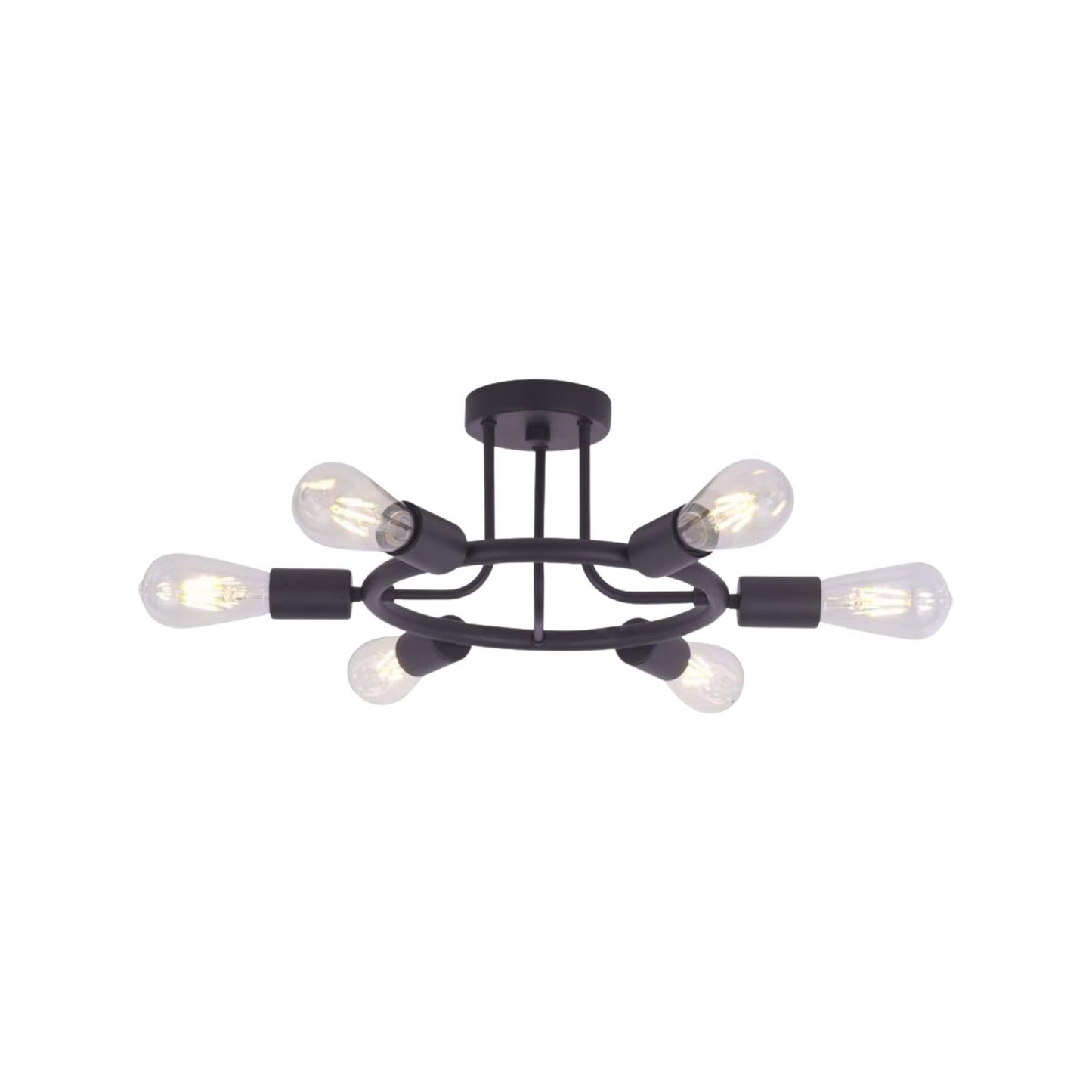 6 Light  Modern Sputnik Lights Semi Flush Mount Ceiling Light Oil-Rubbed Bronze Finished