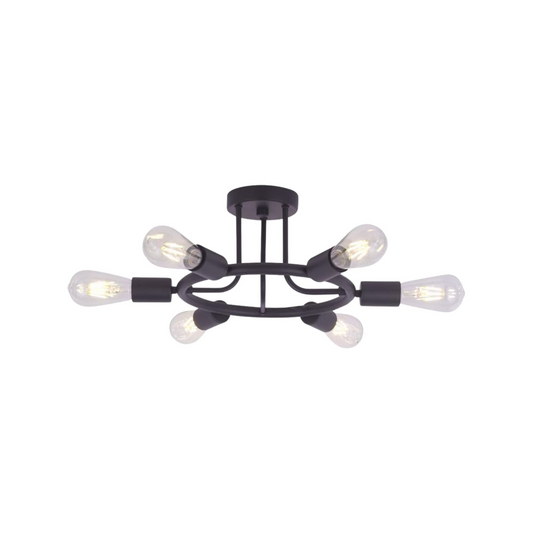 6 Light  Modern Sputnik Lights Semi Flush Mount Ceiling Light Oil-Rubbed Bronze Finished