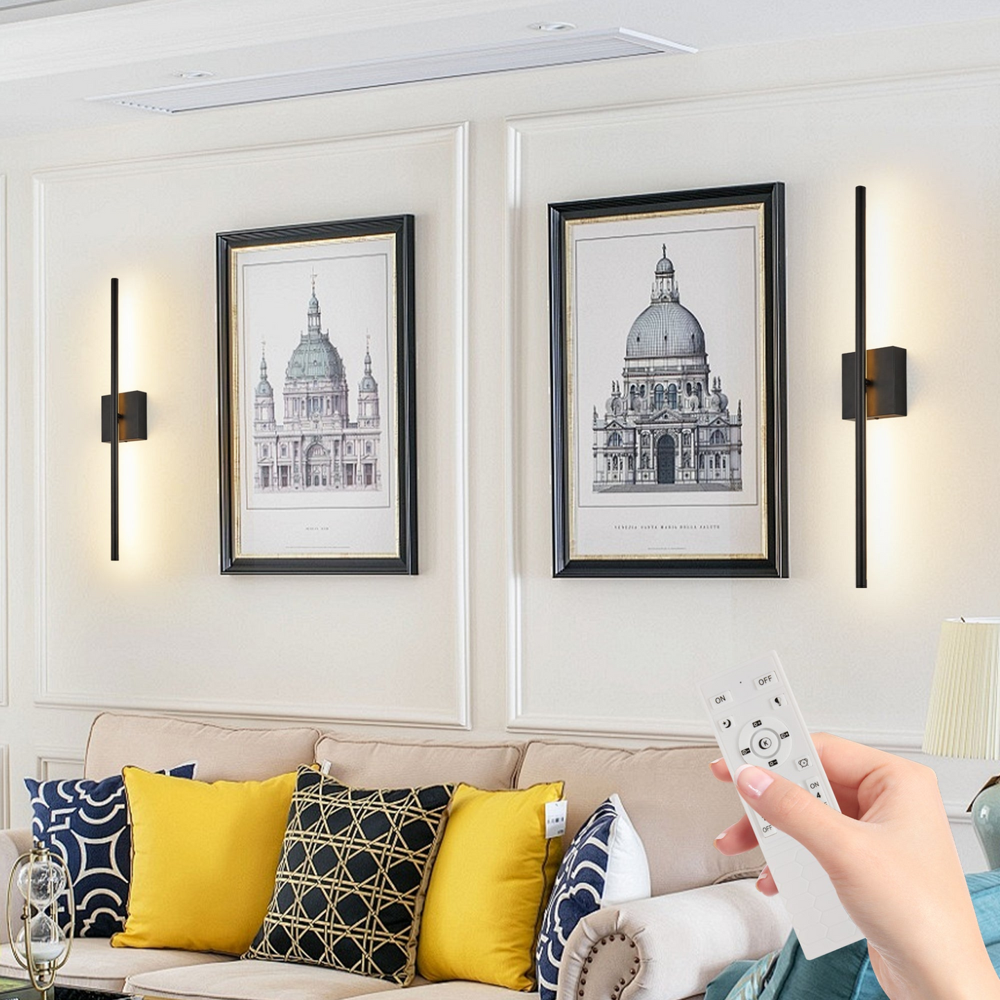 2-Pack Modern LED Wall Sconce, Minimalist Indoor Wall Light Fixtures, Black Matte Finish for Living Room, Bedroom, Hallway, Hotel, and Home Decor