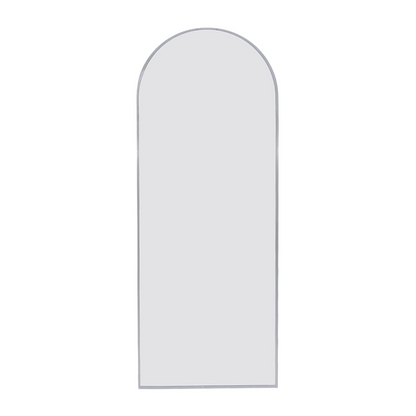 Silver 71x27.5 inch metal arch stand full length mirror