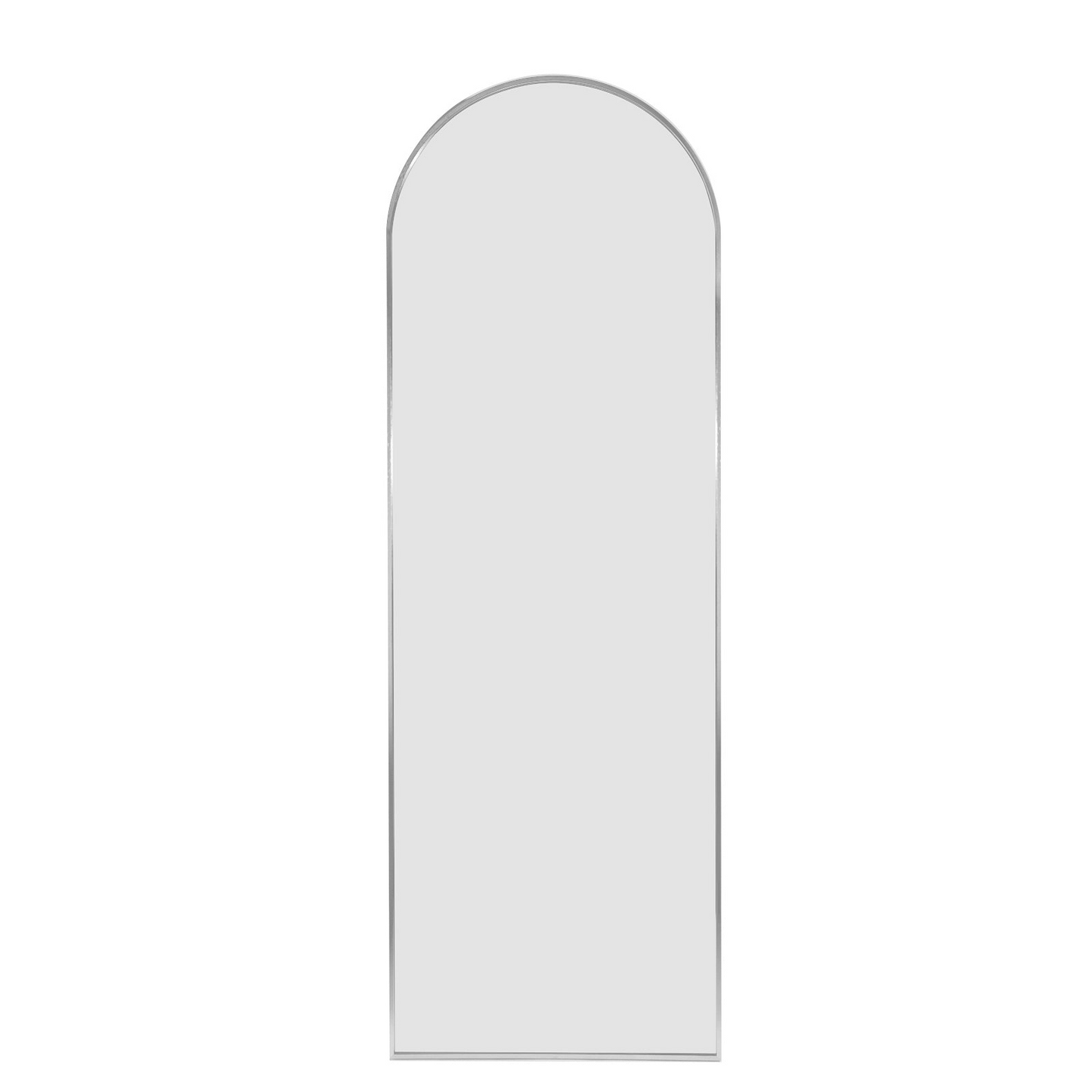SIlver 63x20 inch metal arch stand full length mirror