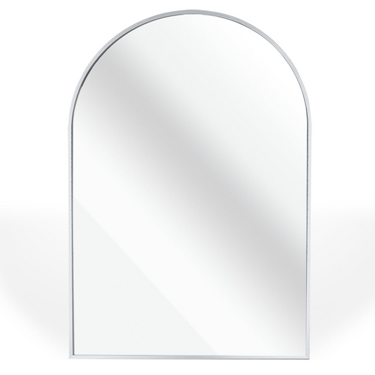 SIlver 24x36 INCH Metal Arch Barhroom mirror