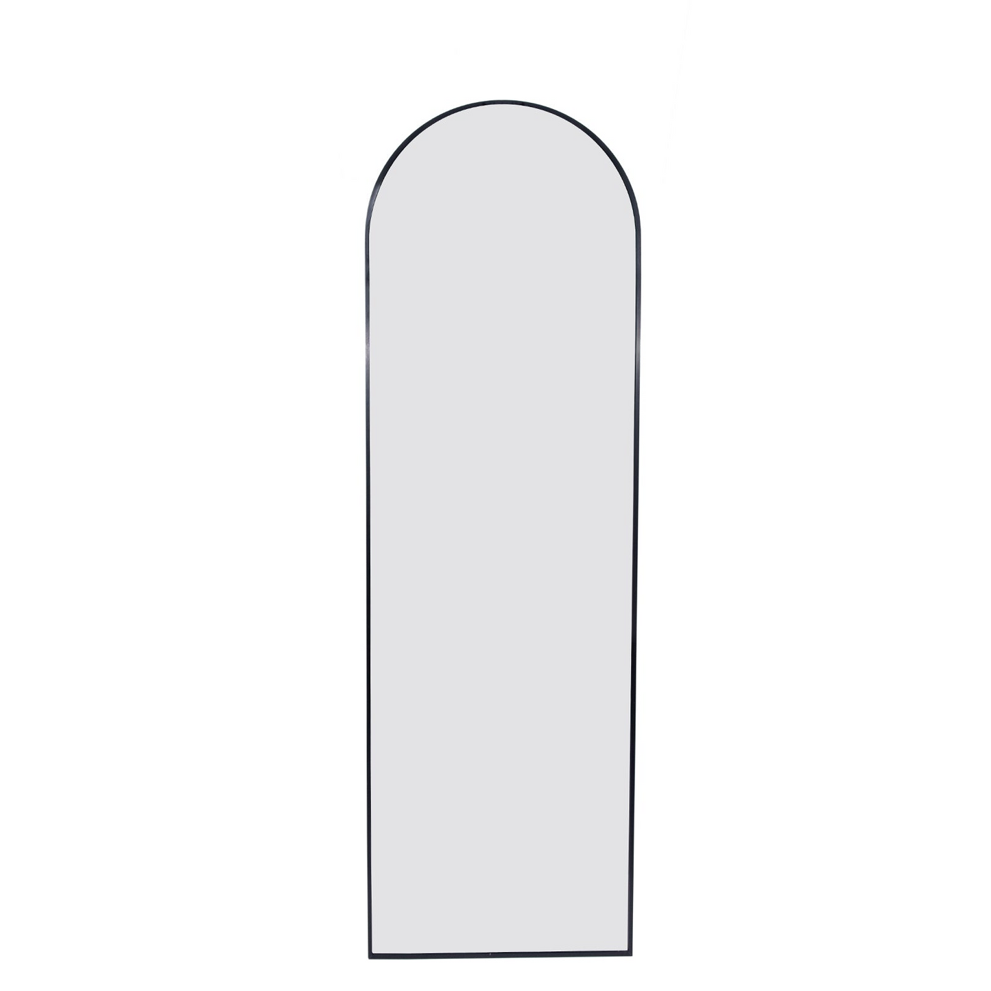 Black 63x20 inch metal arch stand full length mirror