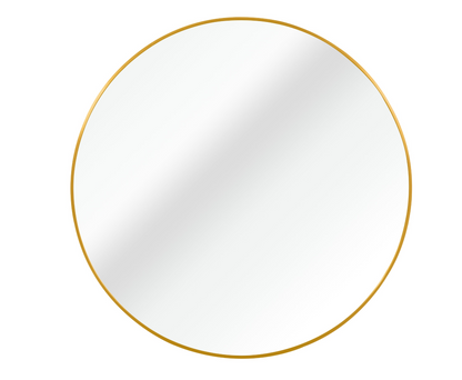 Gold 30 Inch Metal Round Bathroom Mirror