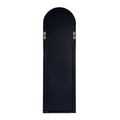 Black 63x20 inch metal arch stand full length mirror