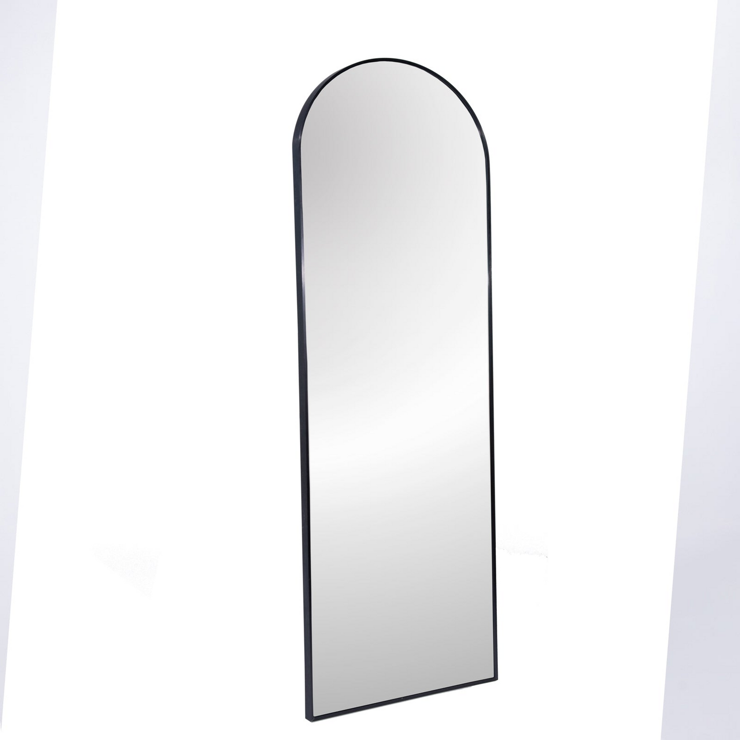 Black 63x20 inch metal arch stand full length mirror