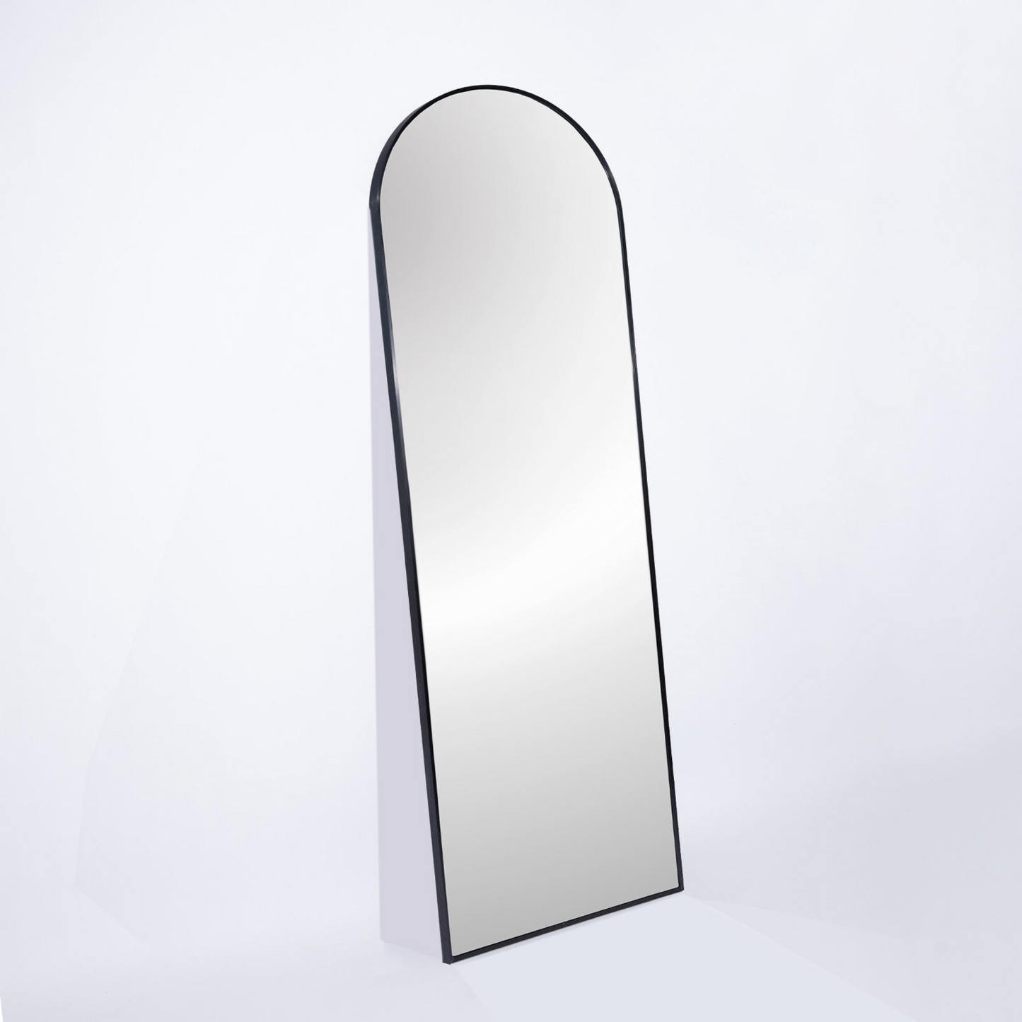 Black 63x20 inch metal arch stand full length mirror