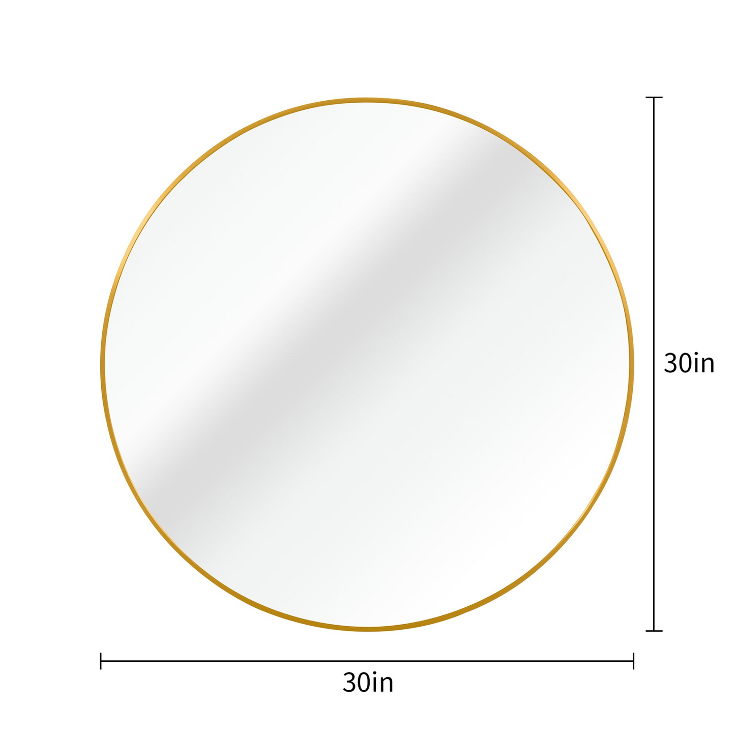 Gold 30 Inch Metal Round Bathroom Mirror