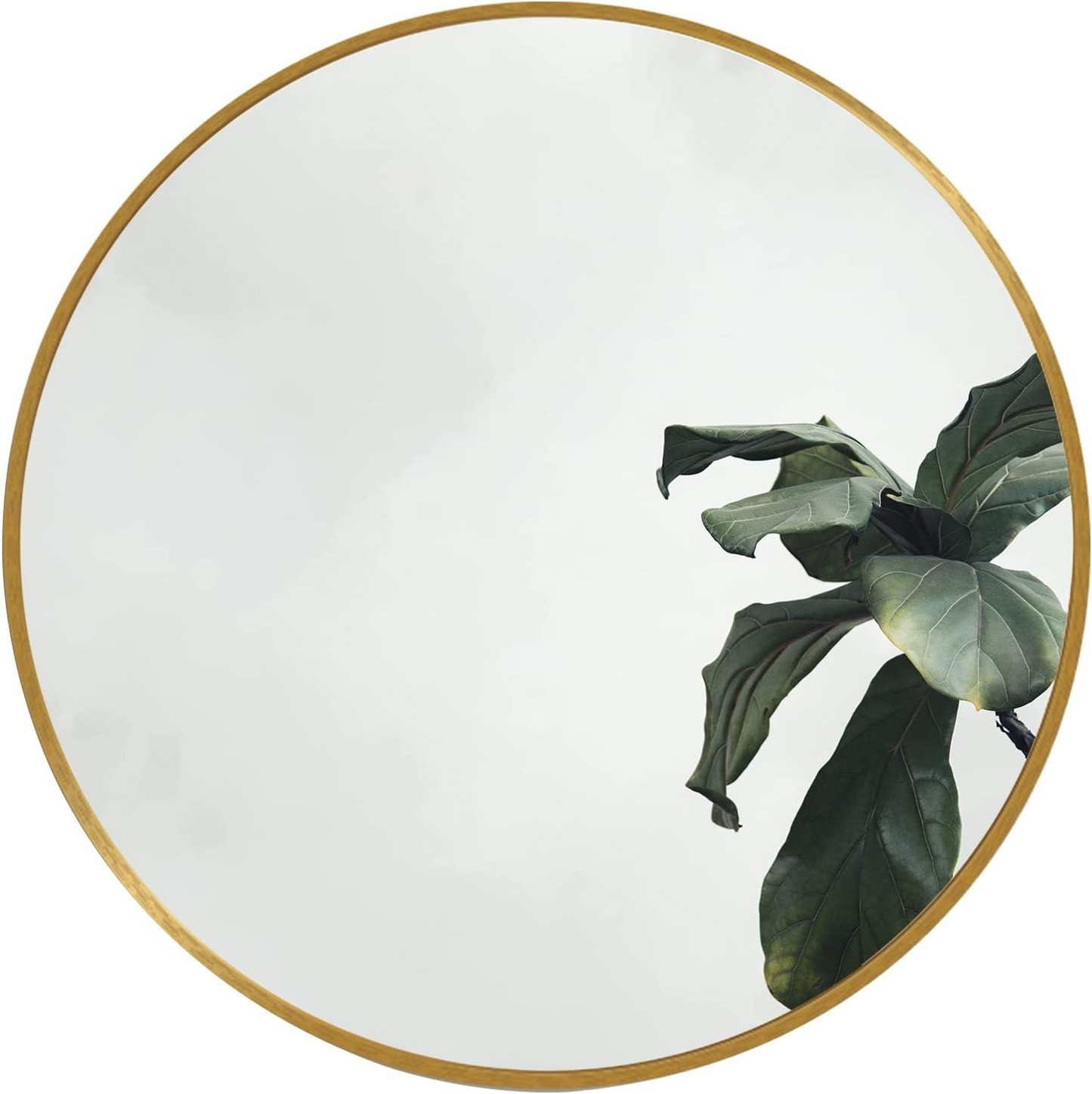 Gold 16 Inch Metal Round Bathroom Mirror