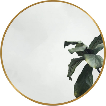 Gold 16 Inch Metal Round Bathroom Mirror