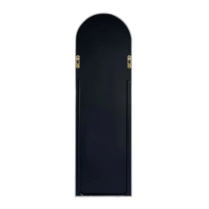 SIlver 63x20 inch metal arch stand full length mirror