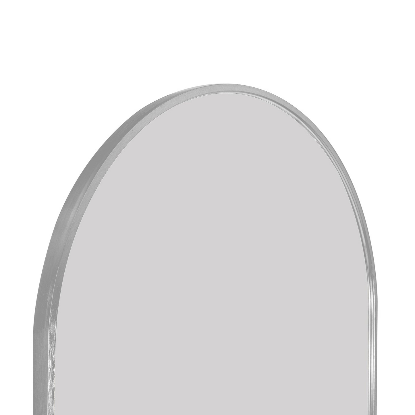 SIlver 63x20 inch metal arch stand full length mirror