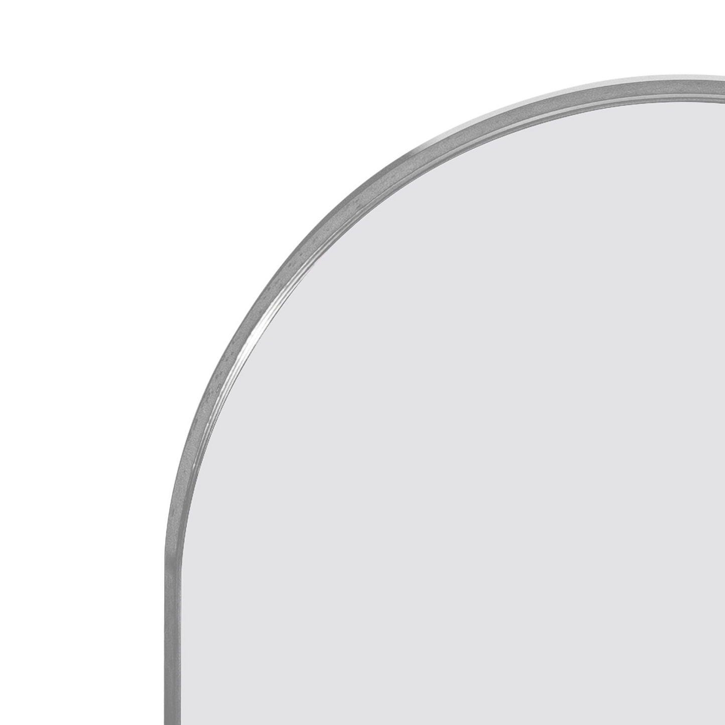 SIlver 63x20 inch metal arch stand full length mirror