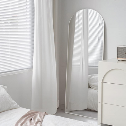 SIlver 63x20 inch metal arch stand full length mirror