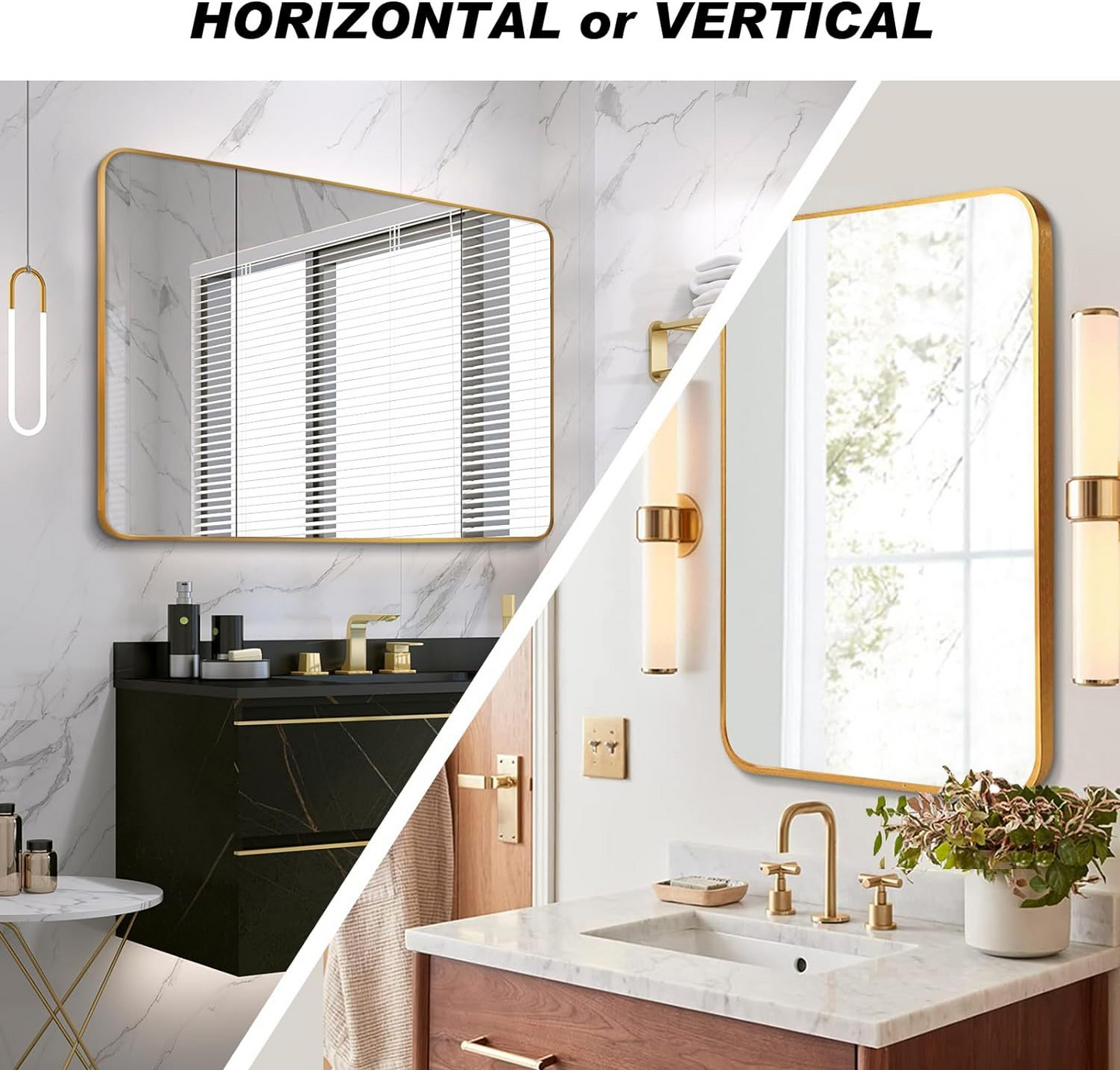 Gold 30 "x40" Rectangular Bathroom Wall Mirror